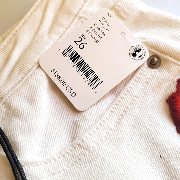 Free People × Driftwood Farrah Embroidered Flare Jeans Size 26 - Picture 6 of 7